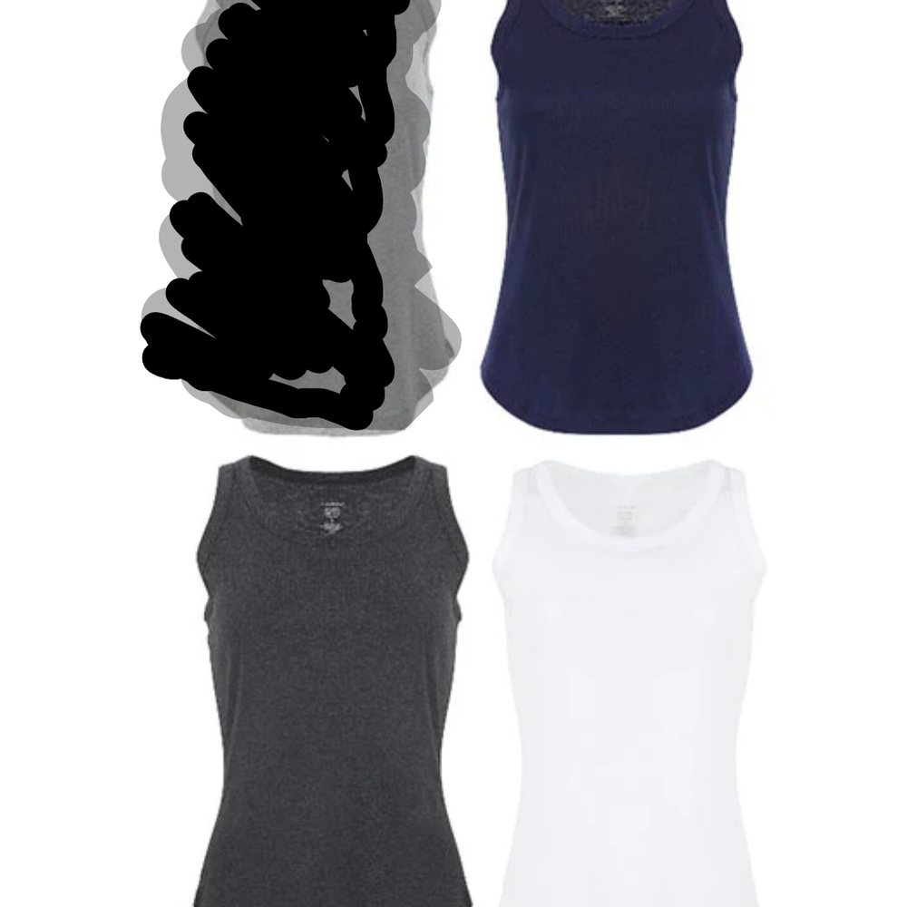 Classic Women's Tank Top Trio - Black, Blue, White